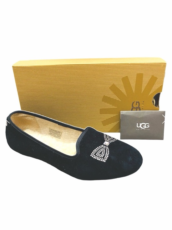 UGG Shoes - ✨UGG Australia Black Suede Crystal Bow Slip-On Loafer- Business Casual- Preppy✨